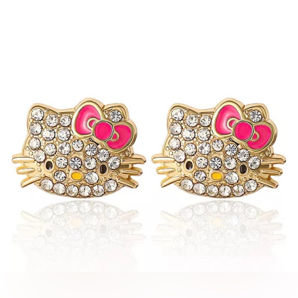 Hello Kitty Sanrio Pave Crystal Stud Earrings